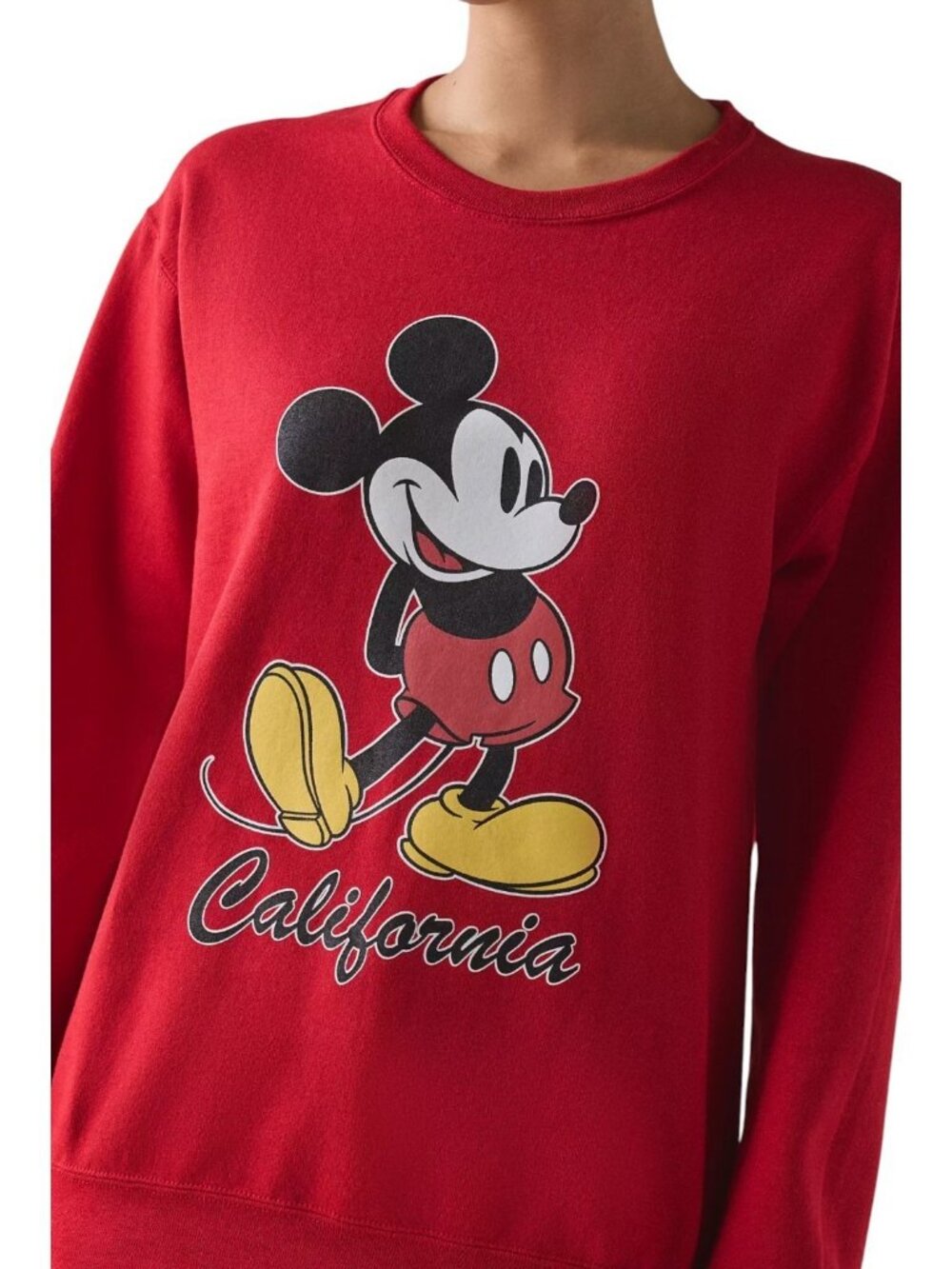 Disney Mickey Mouse Classic Pullover Sweatshirt Sweater Red Disneyland - SMALL - Picture 3 of 6